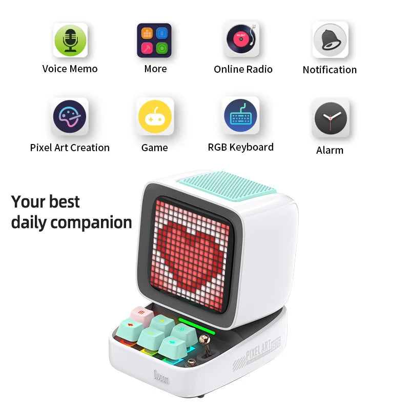 Retro Pixel Art Bluetooth Speaker – 16x16 LED Ekran z Aplikacją Divoom